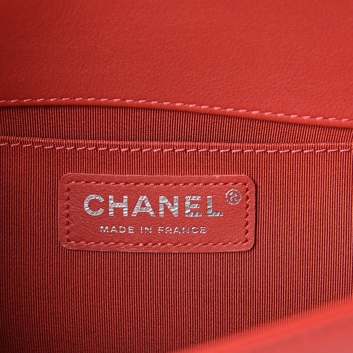 Calfskin Chevron Quilted Medium Boy Flap Red