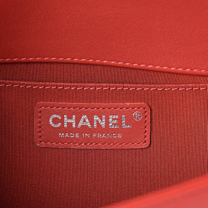 Chanel Calfskin Chevron Quilted Medium Boy Flap Red 6 of 11