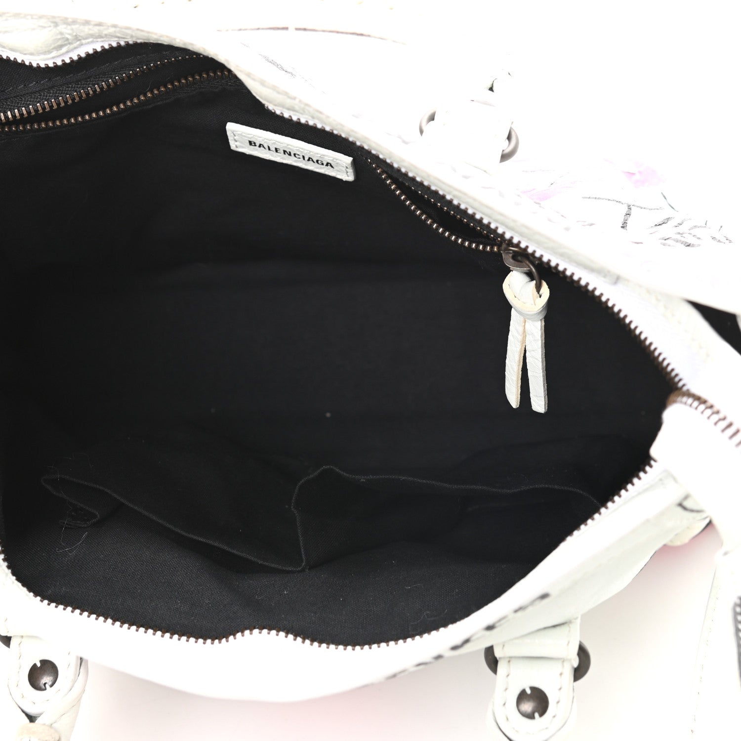 Balenciaga Agneau Graffiti All Over Classic Hardware S City White Multicolor 7 of 9