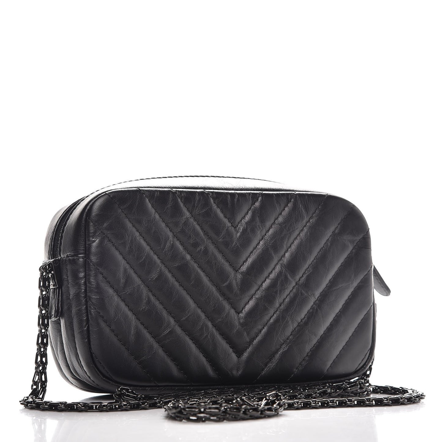 Aged Calfskin Chevron Mini Reissue Camera Case So Black