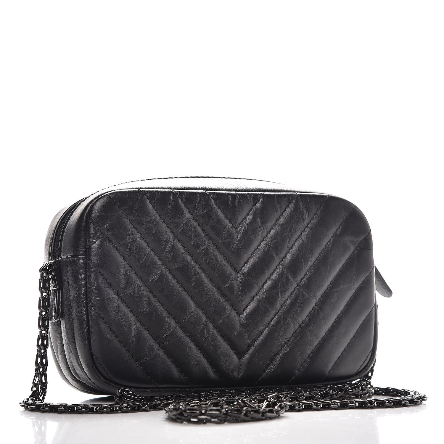 Chanel Aged Calfskin Chevron Mini Reissue Camera Case So Black 3 of 8