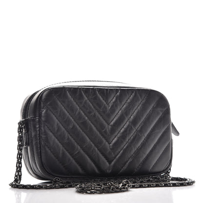 Chanel Aged Calfskin Chevron Mini Reissue Camera Case So Black 3 of 8