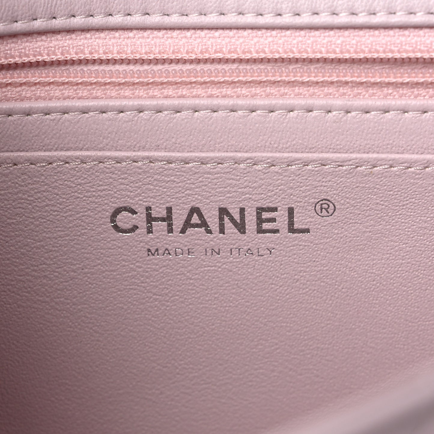 Lambskin Quilted Mini Rectangular Flap Light Purple