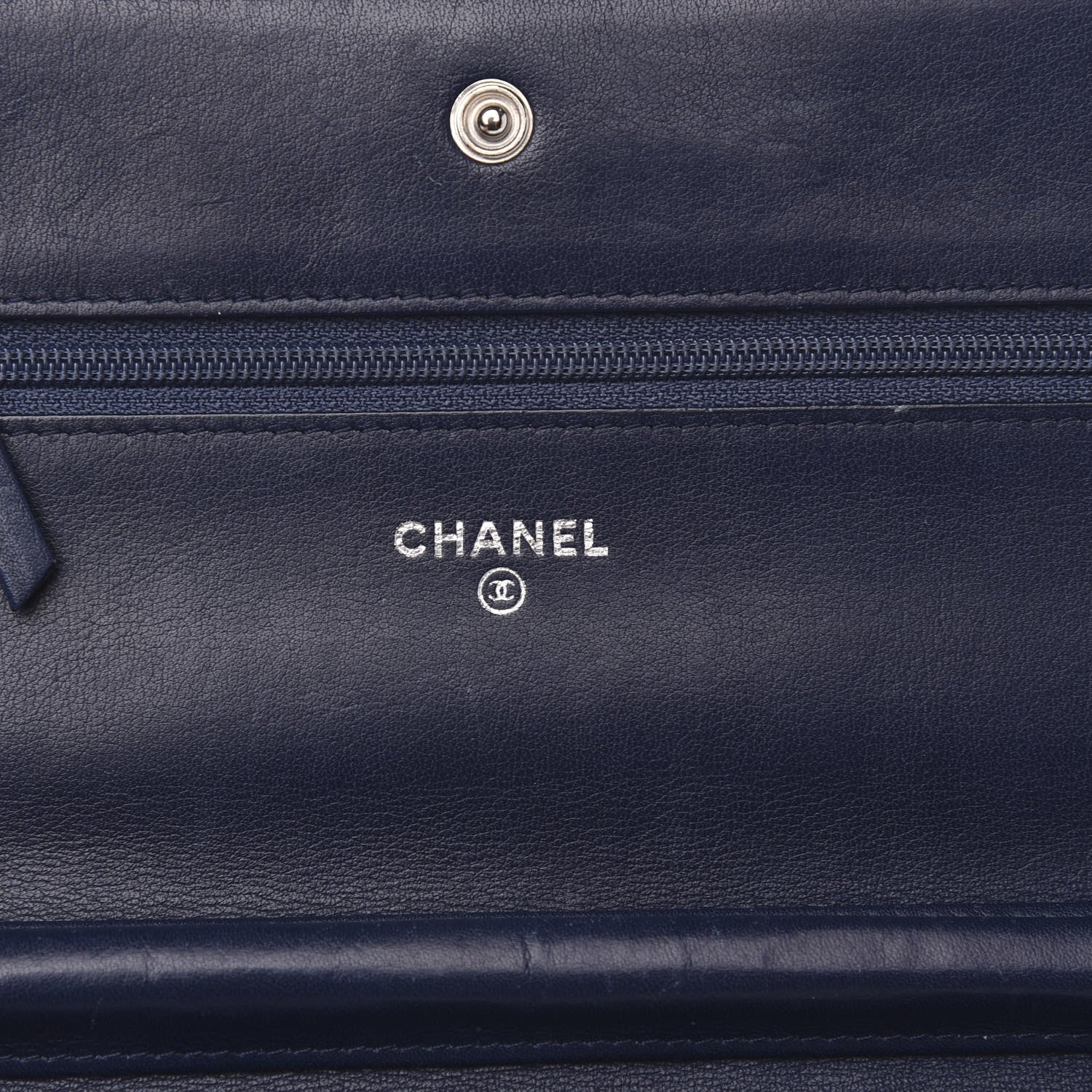 Chanel Caviar Timeless CC Wallet On Chain WOC Dark Blue 5 of 11