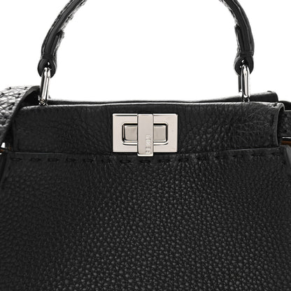 Fendi Cuoio Romano Selleria Bi-Color Mini Peekaboo Iconic Satchel Black Mou 10 of 10