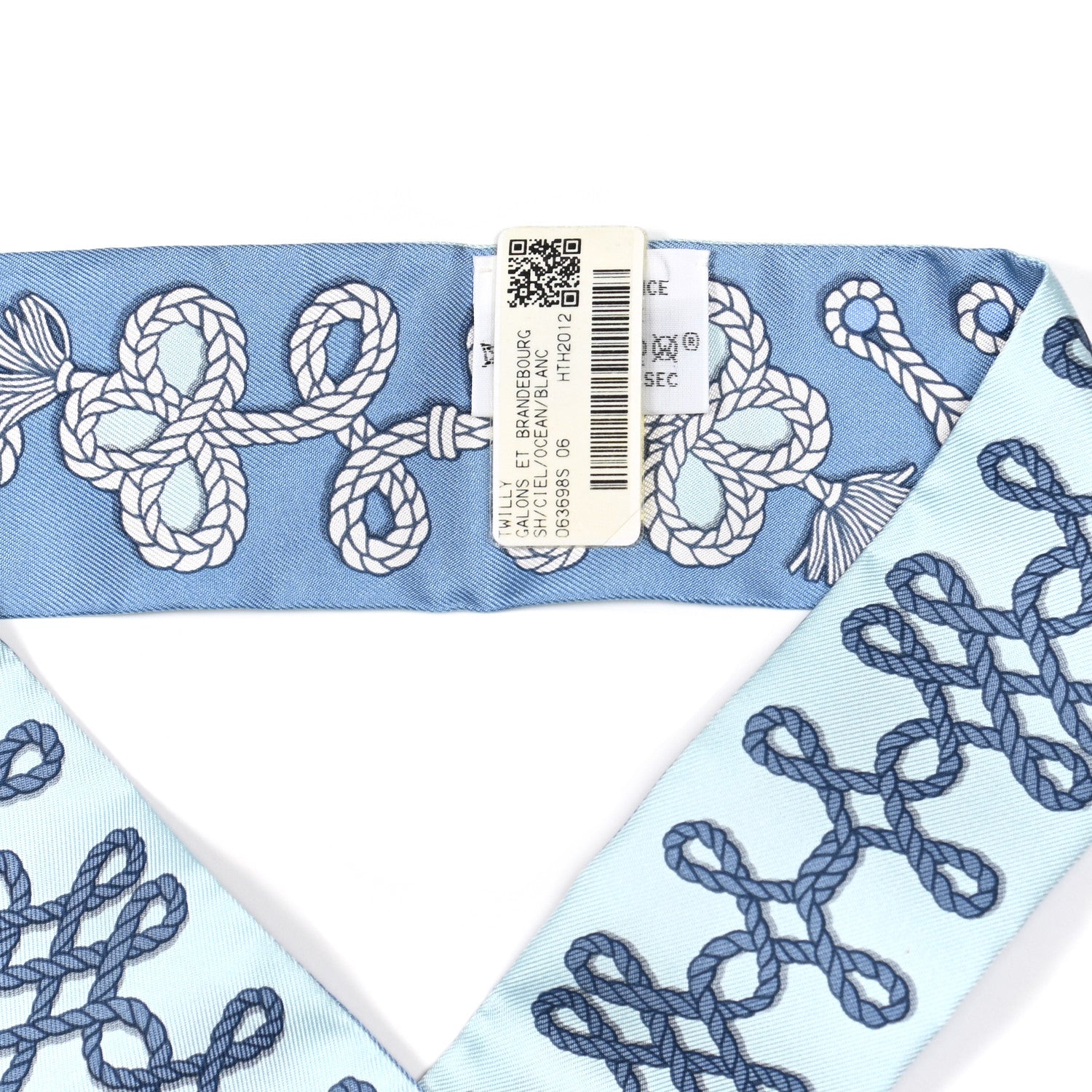 Hermes Silk Galons Et Brandebourg Twilly Ciel Ocean White 4 of 4