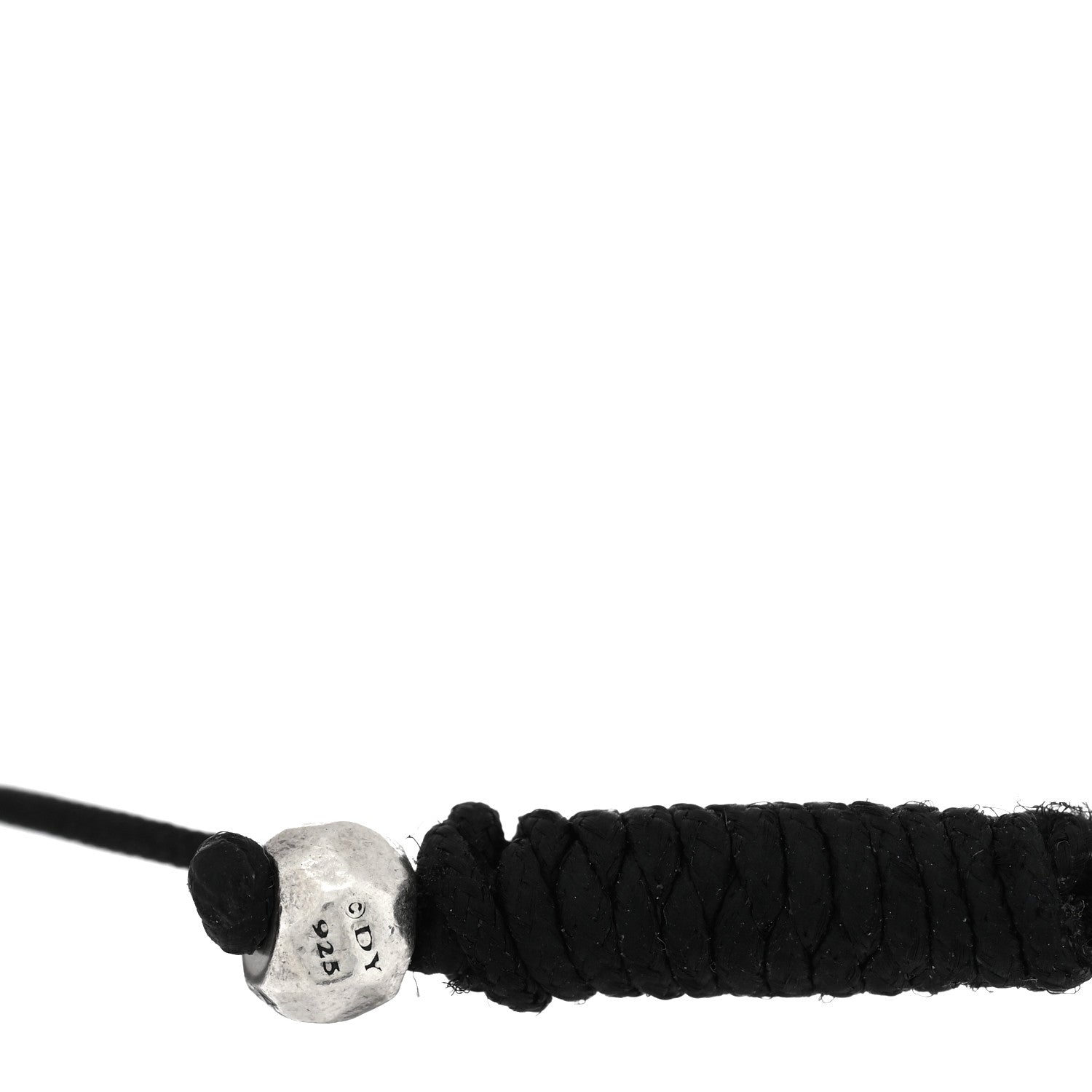 David Yurman Sterling Silver Black Diamonds Nylon Fortune Woven Bracelet Black 3 of 3