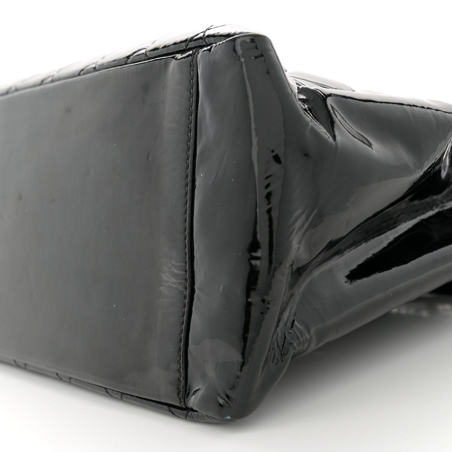 Patent Quilted Grand Shopping Tote GST Black