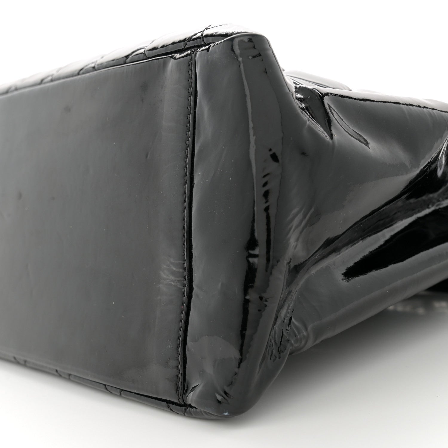 Chanel Patent Quilted Grand Shopping Tote GST Black 10 of 13