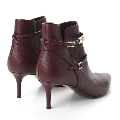 Valentino Garavani Grained Calfskin Double Buckle 65mm Ankle Boots 38 Rubin 4 of 8