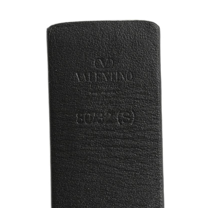 Valentino Garavani Glossy Calfskin Monochrome VLogo Belt 80 32 Black 5 of 7