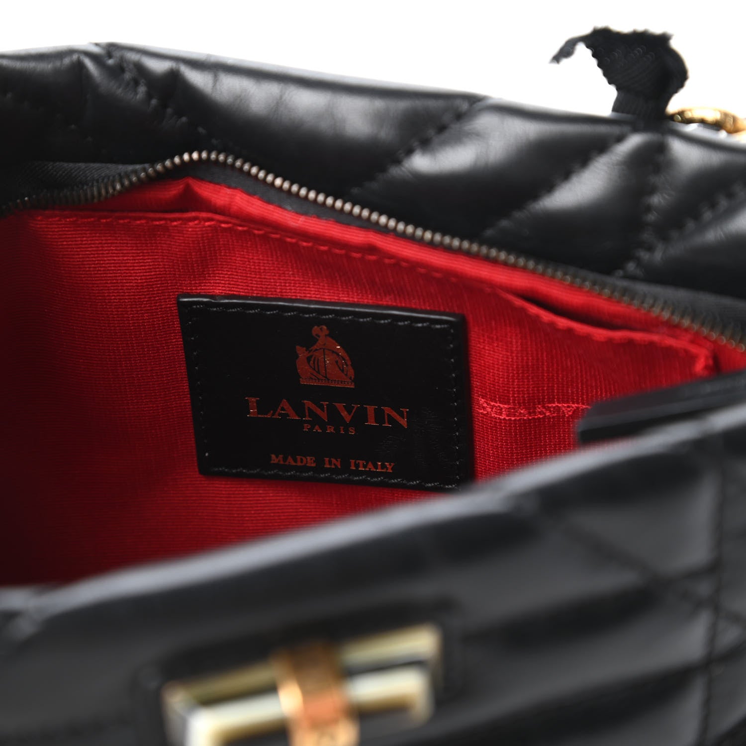 Lanvin Lambskin Quilted Small Happy Shoulder Bag Black 8 of 9