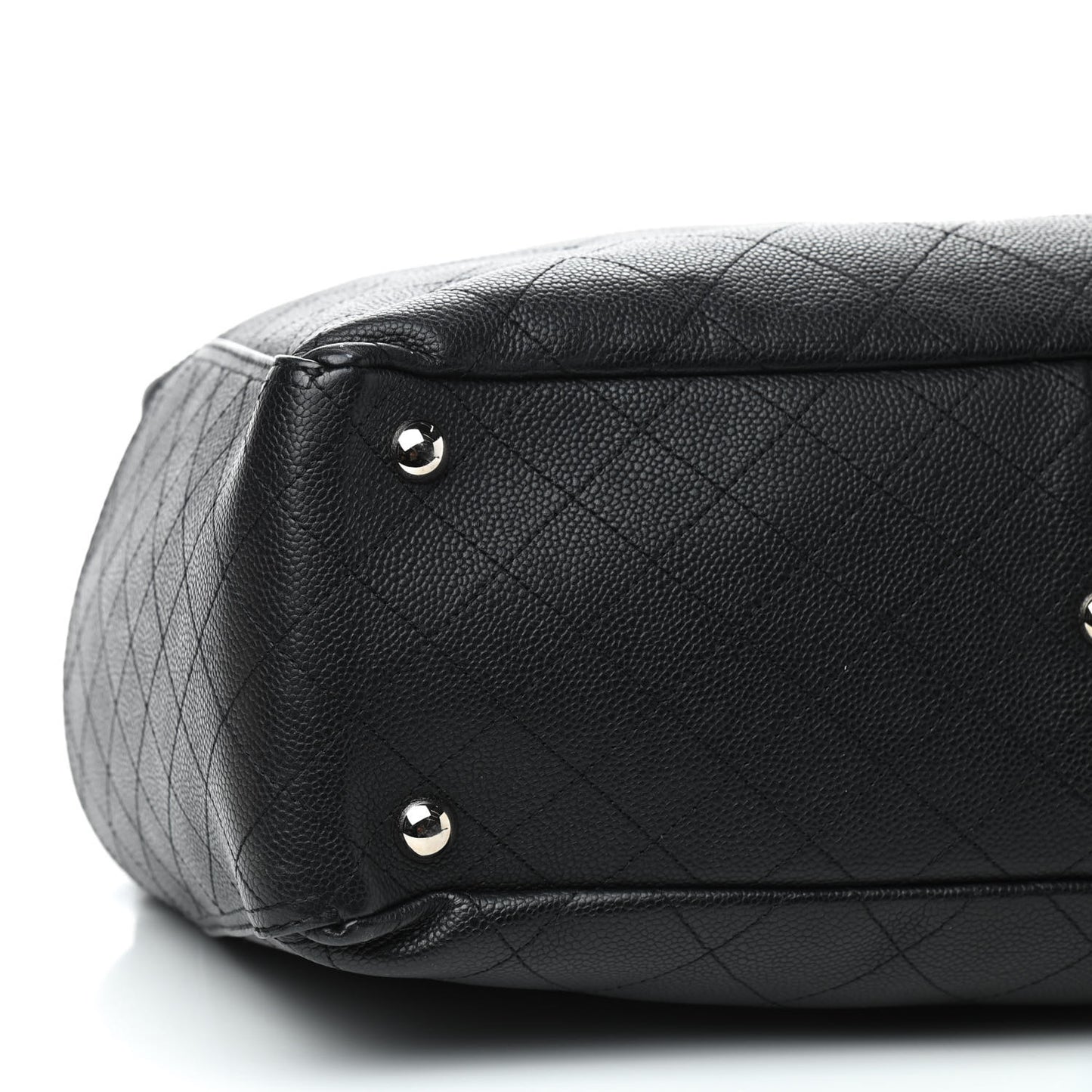 Grained Calfskin CC Pocket Tote Black