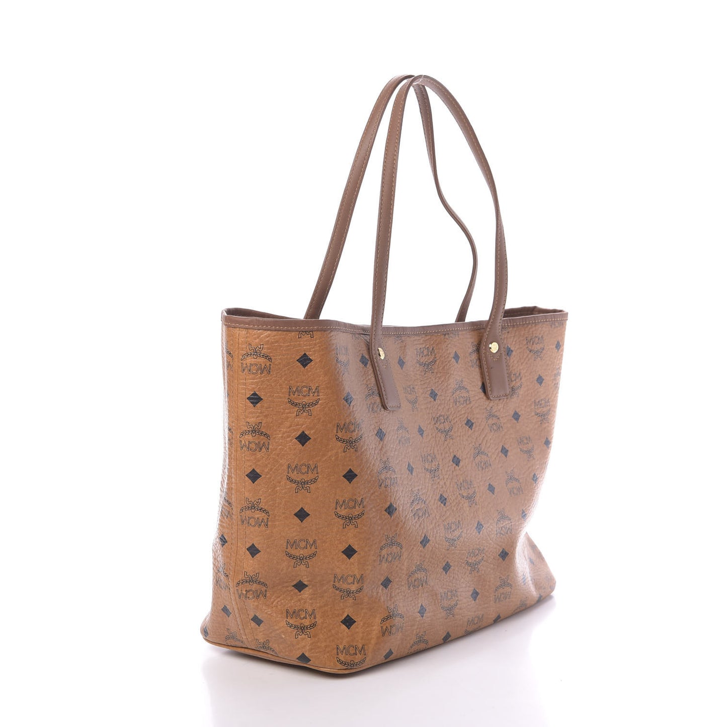 Visetos Crocodile Embossed Medium Liz Shopper Tote Cognac