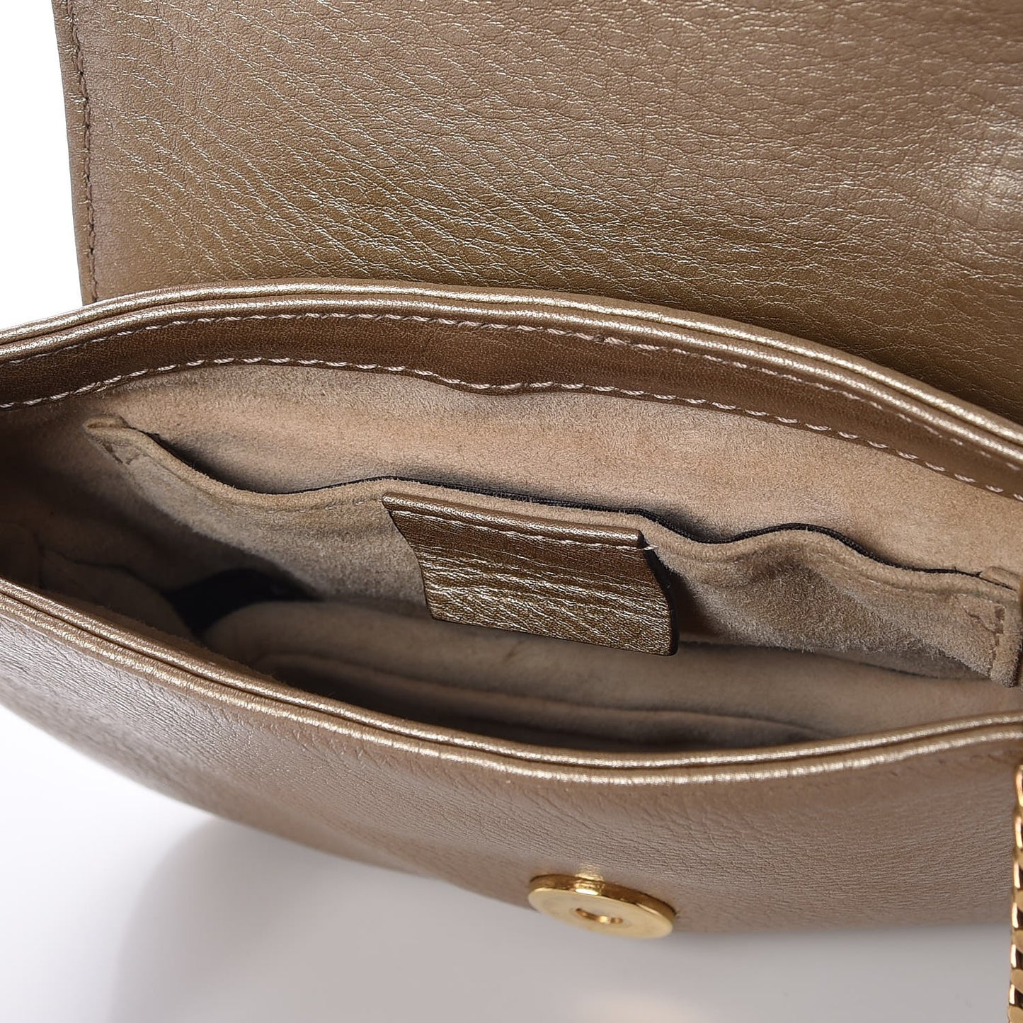 Pebbled Calfskin Small 1973 Chain Shoulder Bag Champagne