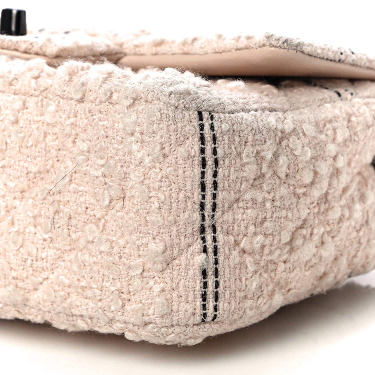 Chanel Tweed Quilted Mini Rectangular Flap Light Pink Black 10 of 12