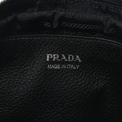 Prada Vitello Daino Soft Medium Double Zip Shoulder Bag Black 6 of 10