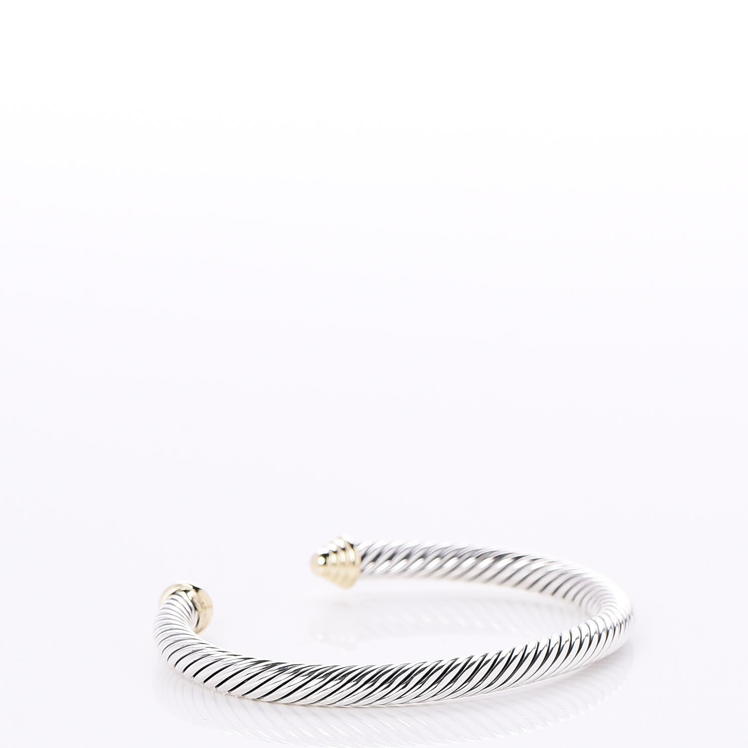 David Yurman Sterling Silver 14K Yellow Gold 5mm Cable Classics Bracelet 3 of 4