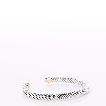David Yurman Sterling Silver 14K Yellow Gold 5mm Cable Classics Bracelet 3 of 4