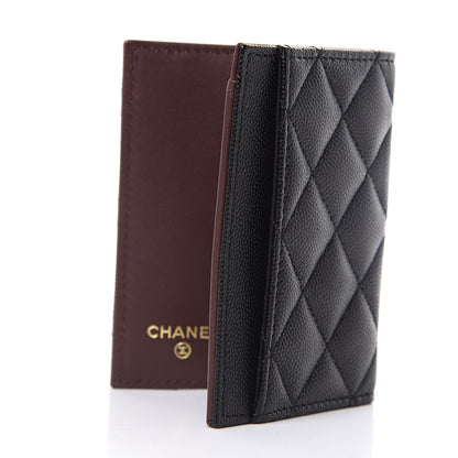 Chanel Caviar Quilted Card Holder Wallet Black 3 of 9