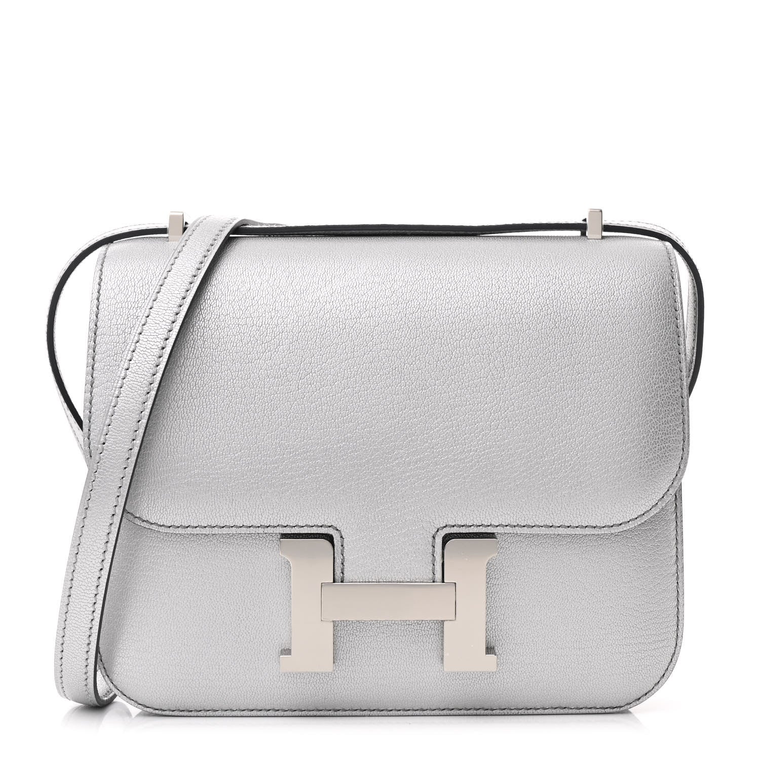 Hermes Metallic Chevre Chamkilight Constance 18 Argent 1 of 12