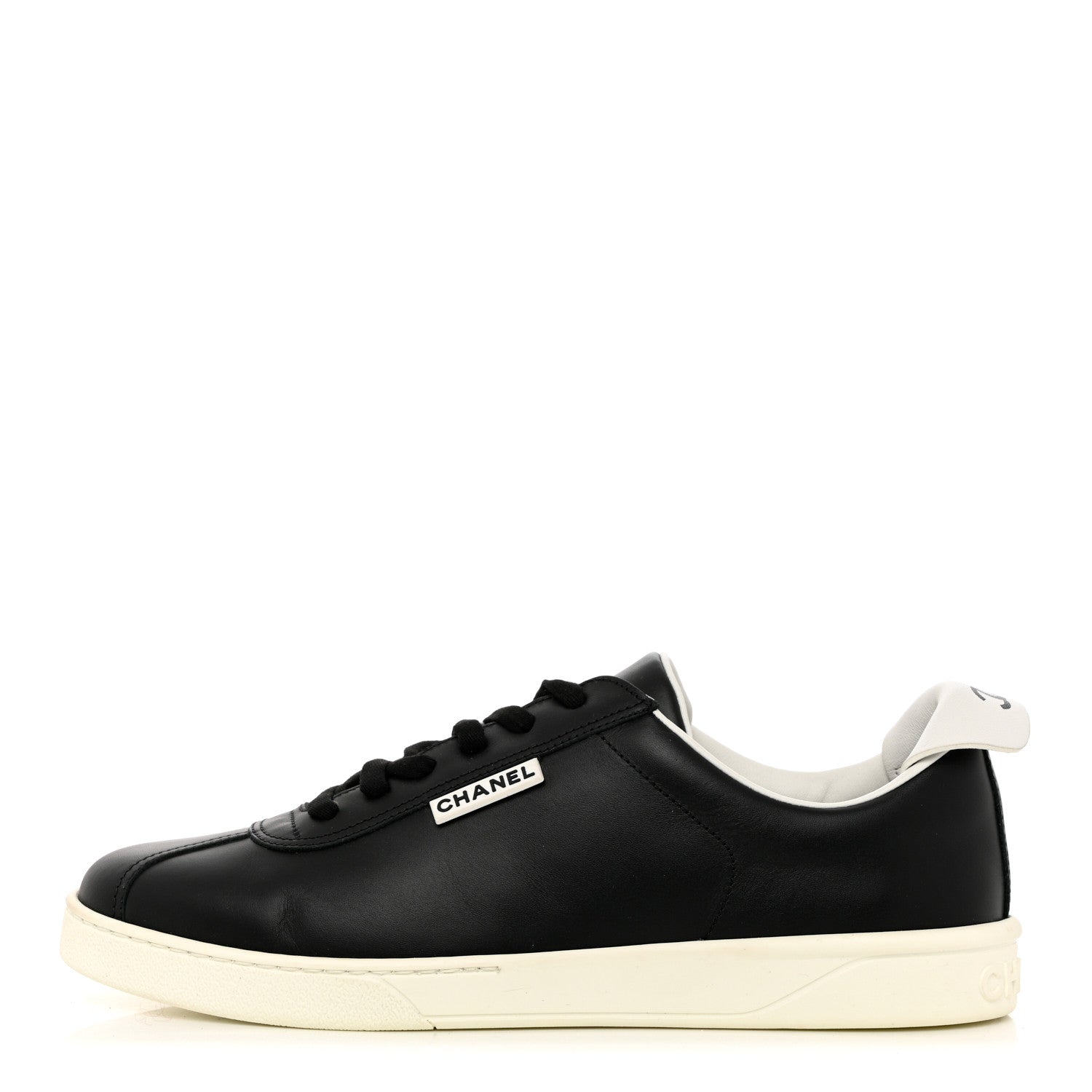 Chanel Calfskin CC Womens Sneakers 40.5 Black 1 of 12