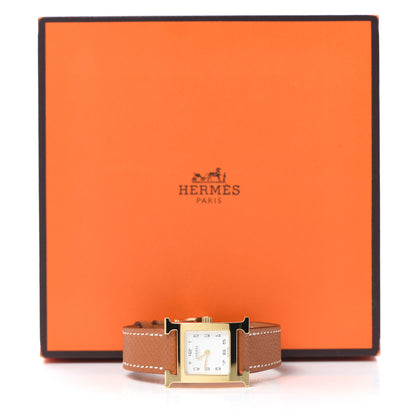 Hermes Stainless Steel Epsom 21mm Heure H Hour Quartz Watch Gold 5 of 5