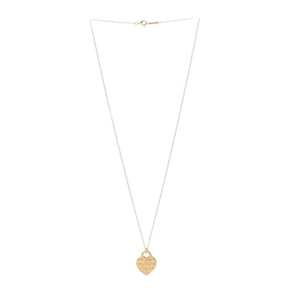 Tiffany 18K Yellow Gold Notes I Love You Heart Tag Pendant Necklace 3 of 5