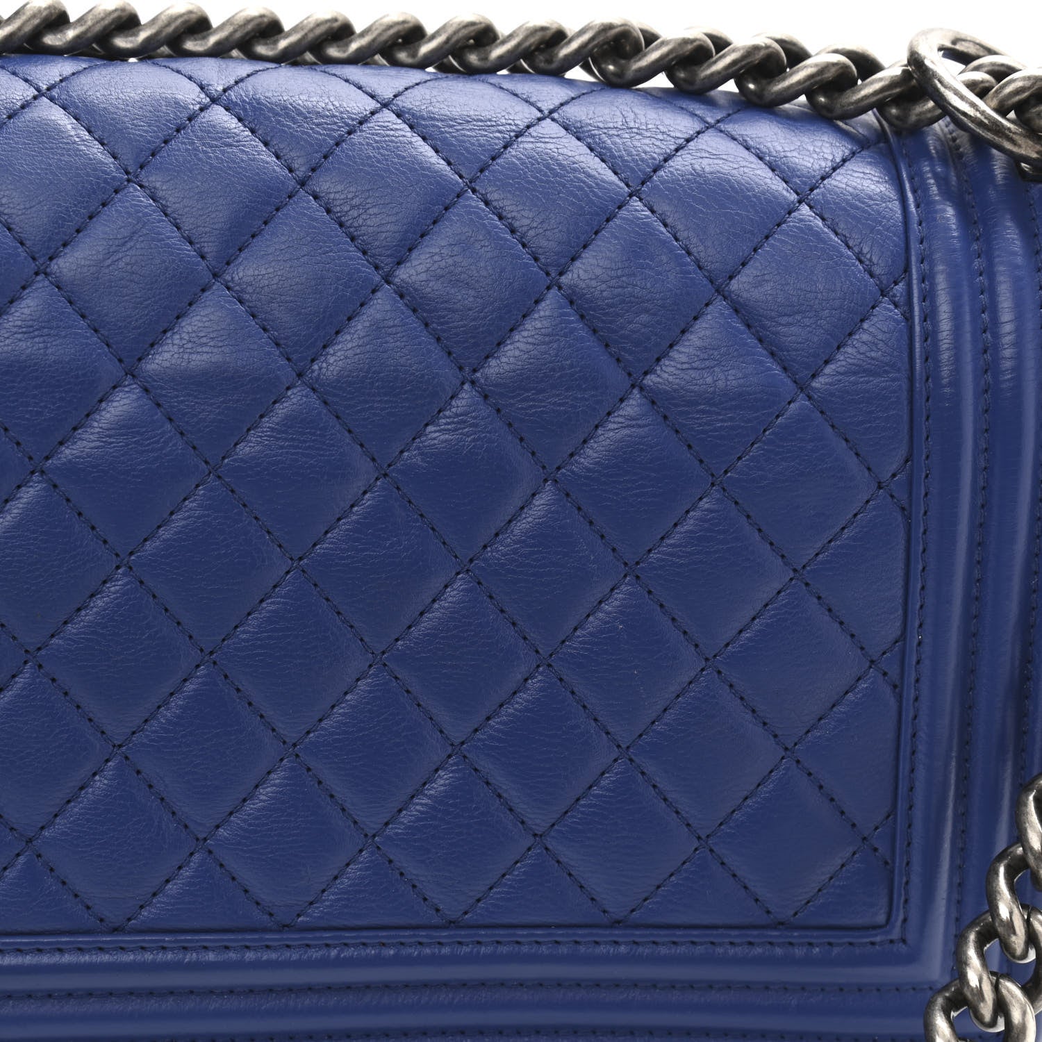Chanel Calfskin Quilted Medium Boy Flap Blue 14 of 15