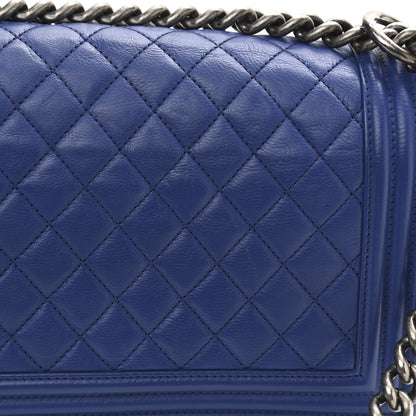 Chanel Calfskin Quilted Medium Boy Flap Blue 14 of 15