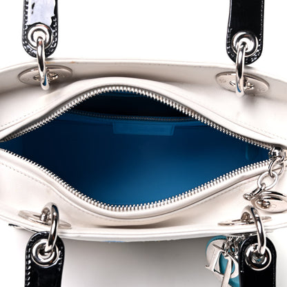Christian Dior Smooth Calfskin Embroidered Medium Lady Dior White Multicolor 4 of 4