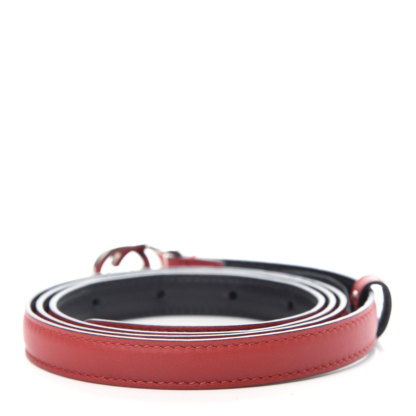 Moon Calfskin Nickel Interlocking G 20mm Belt 95 38 Tabasco