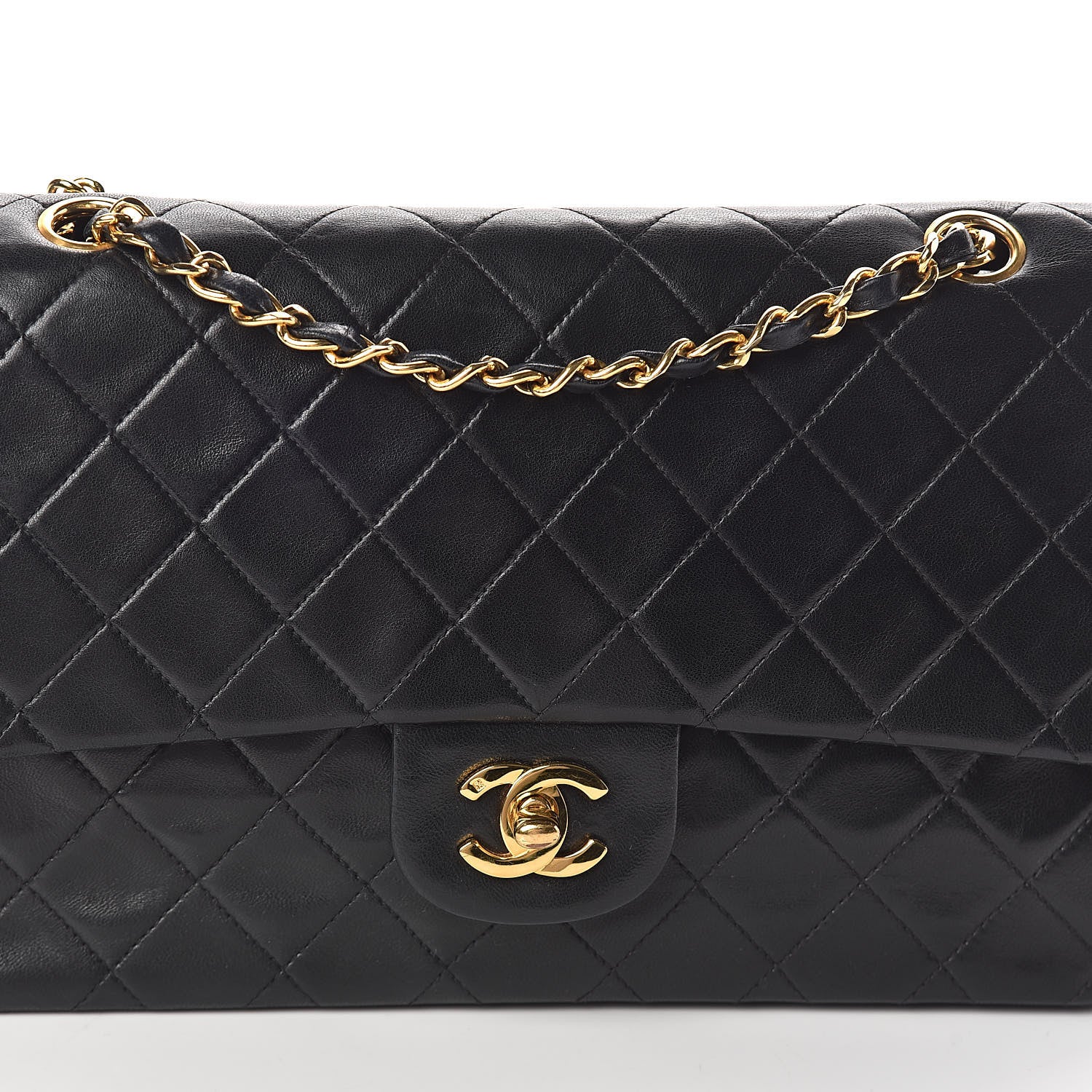 Chanel Lambskin Quilted Medium Double Flap Black 9 of 11