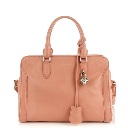 Alexander McQueen Pebbled Calfskin Small Skull Padlock Zip Around Tote Pink 1 of 8