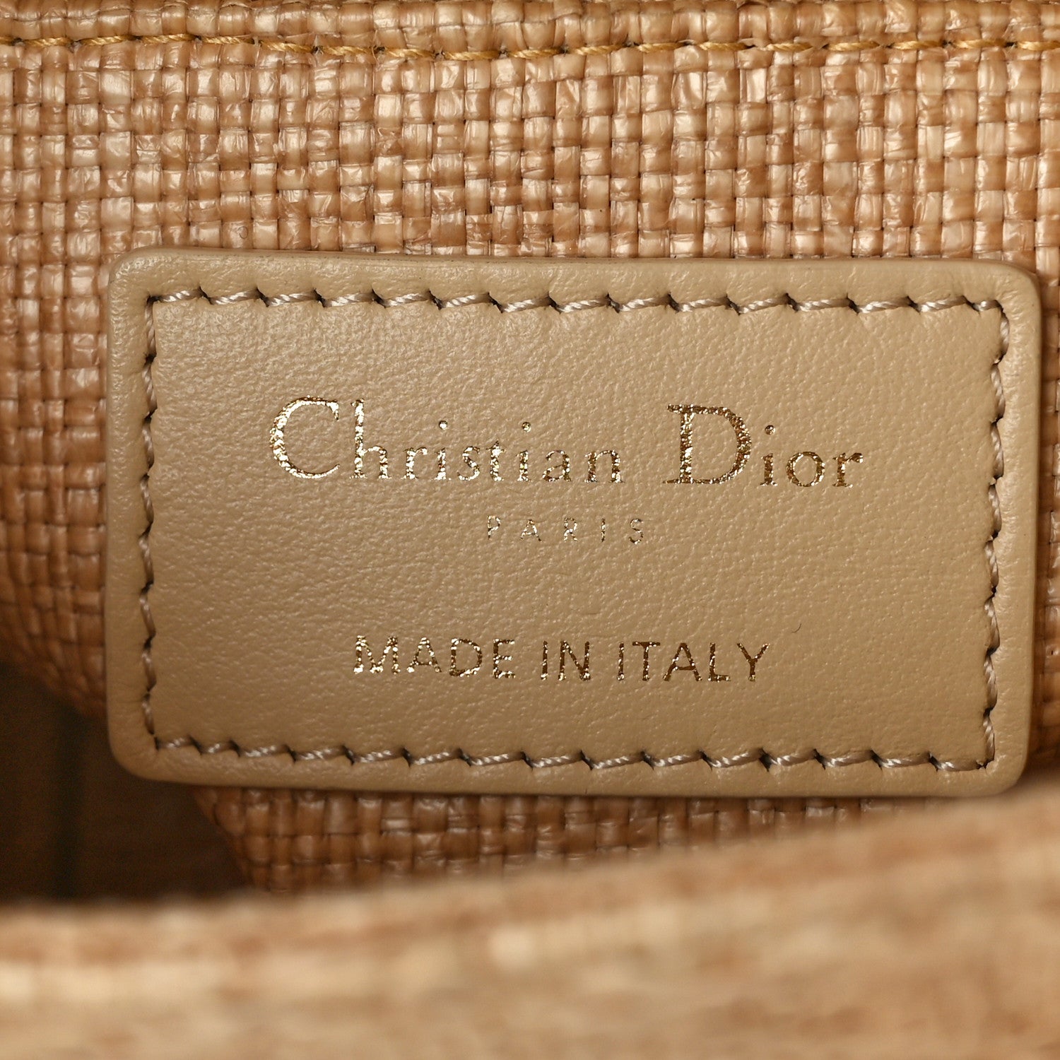 Christian Dior Raffia Woven Cannage Embroidered Mini Lady D-Lite Natural Black 6 of 9