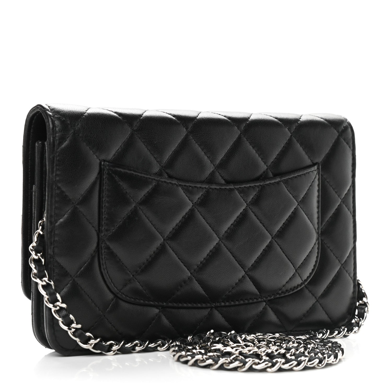 Chanel Lambskin Quilted Wallet On Chain WOC Black 1 of 11