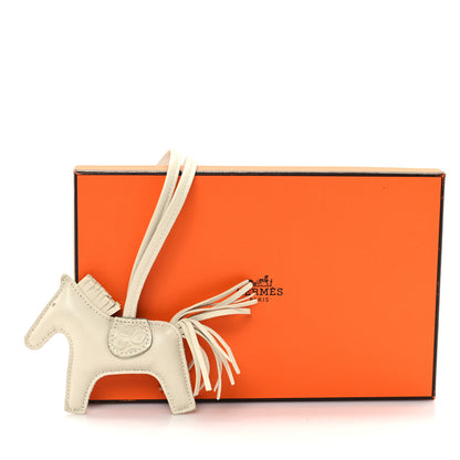 Hermes Milo Lambskin Matte Alligator Touch Grigri Rodeo Horse Bag Charm PM Craie Nata Beton 4 of 4
