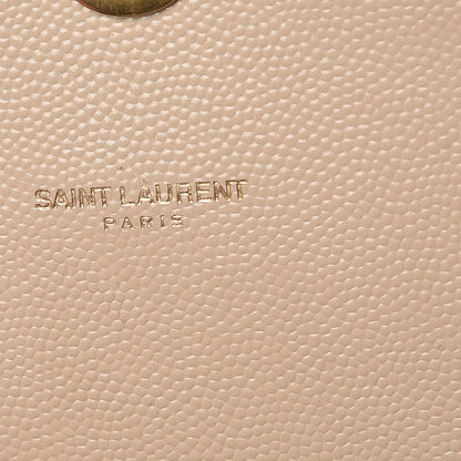 Saint Laurent Grain De Poudre Matelasse Chevron Large Monogram Satchel Nude Powder 10 of 18
