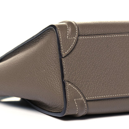 Celine Drummed Calfskin Nano Luggage Souris 8 of 9