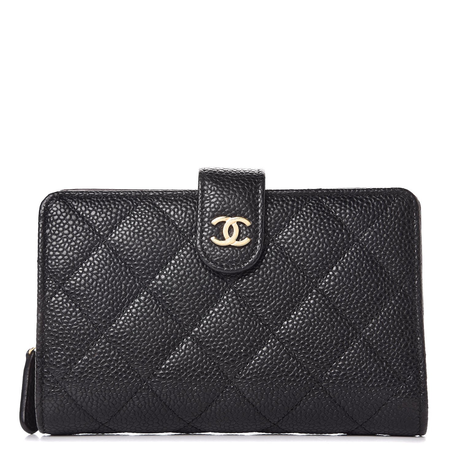 Chanel Caviar Quilted Zipped Pocket Wallet Black 2 of 20