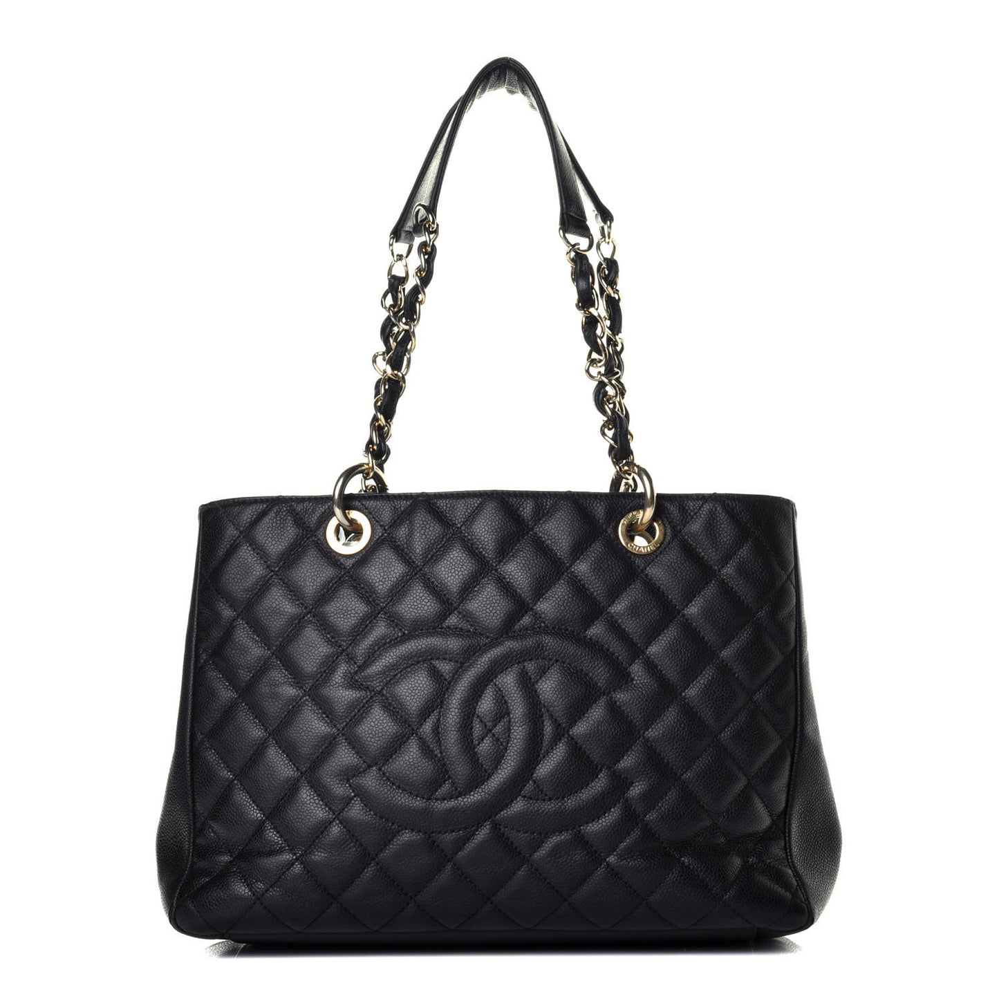 Caviar Quilted Grand Shopping Tote GST Black