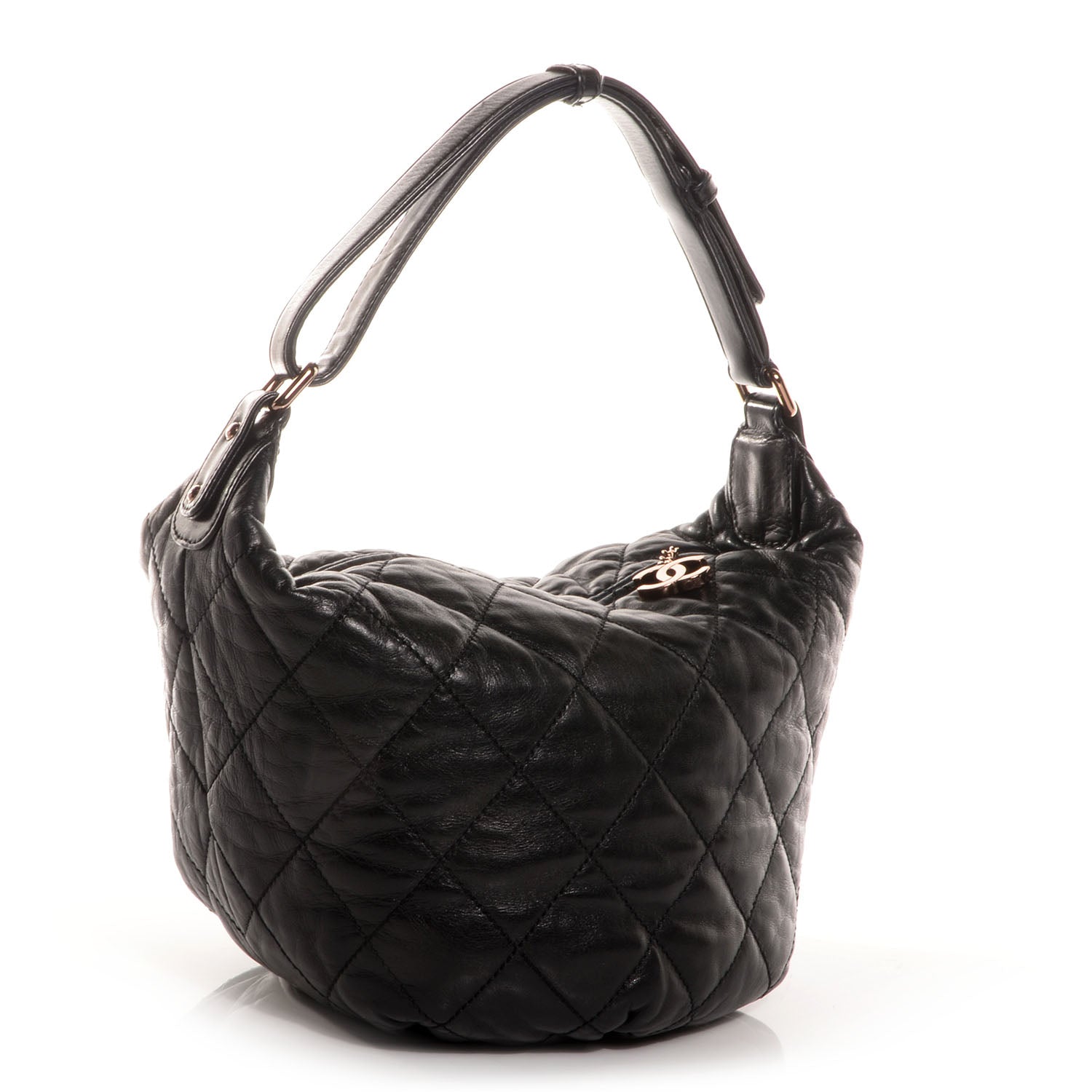 Chanel Lambskin Cloudy Bundle Hobo Black 3 of 7