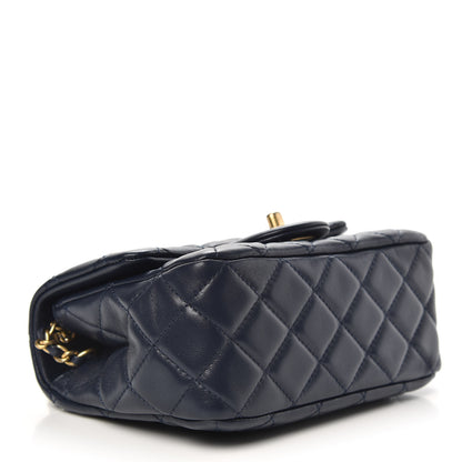 Chanel Lambskin Quilted Mini Pearl Crush Flap Navy Blue 4 of 11