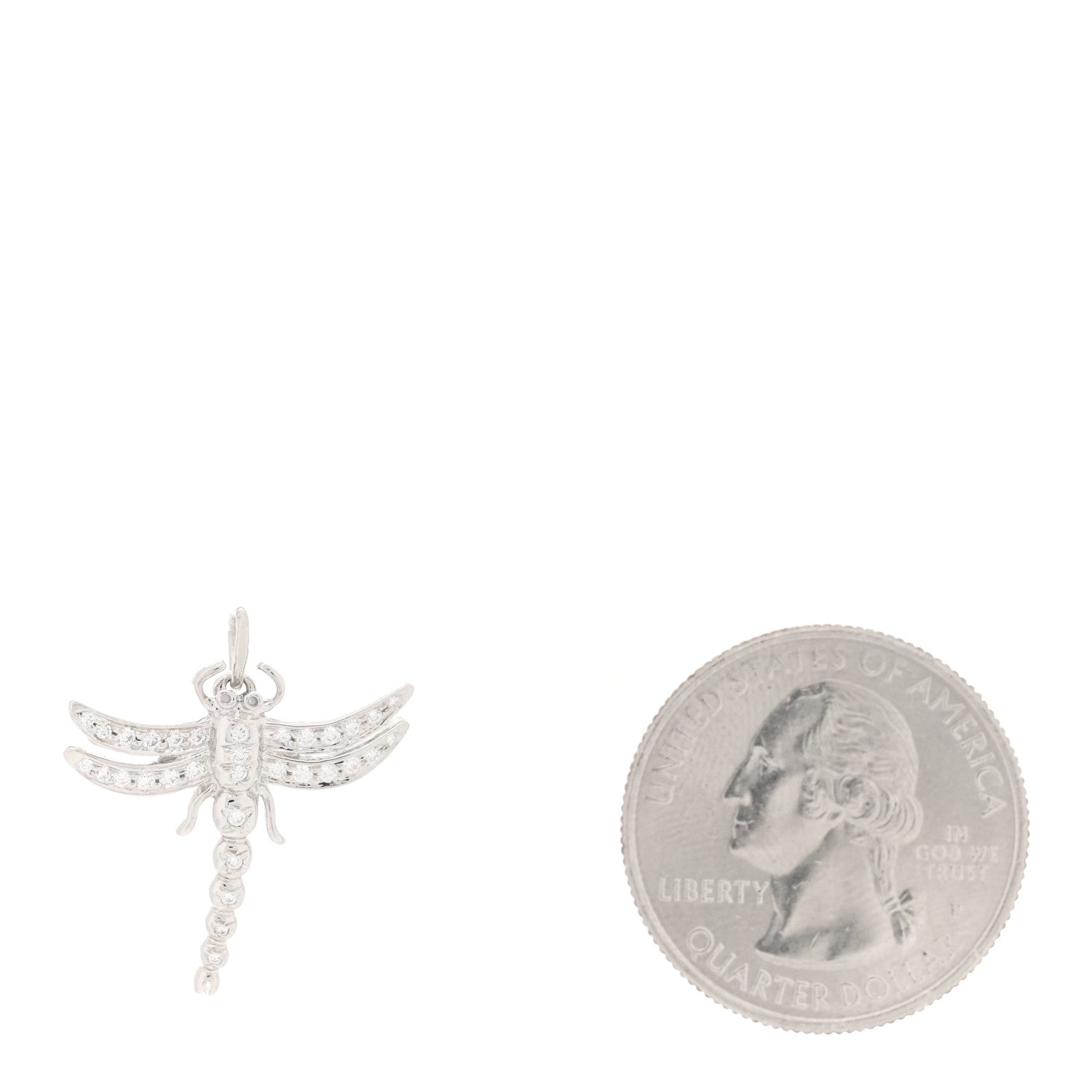 Tiffany Platinum Diamond Dragonfly Pendant 2 of 4