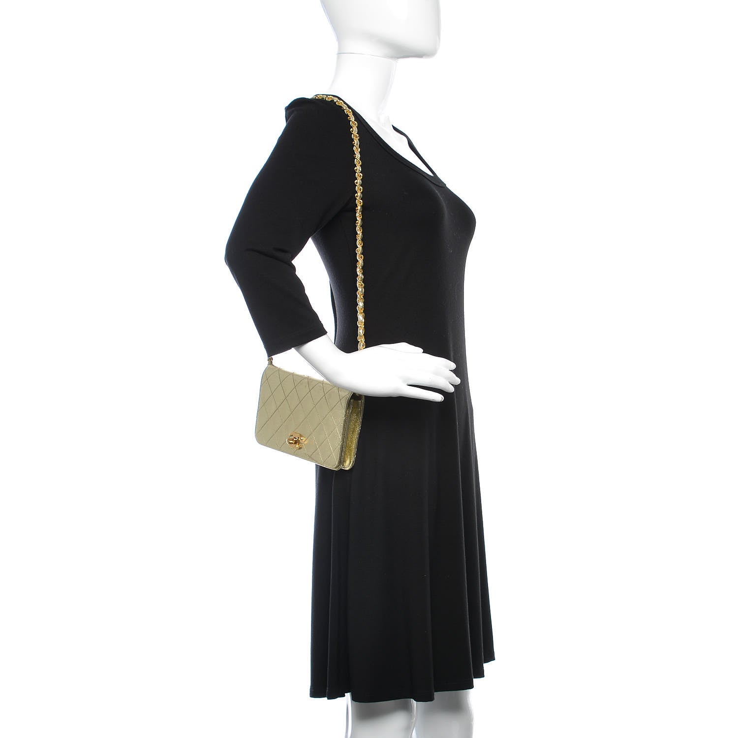 Chanel Metallic Lambskin Quilted Mini Flap Gold 2 of 16