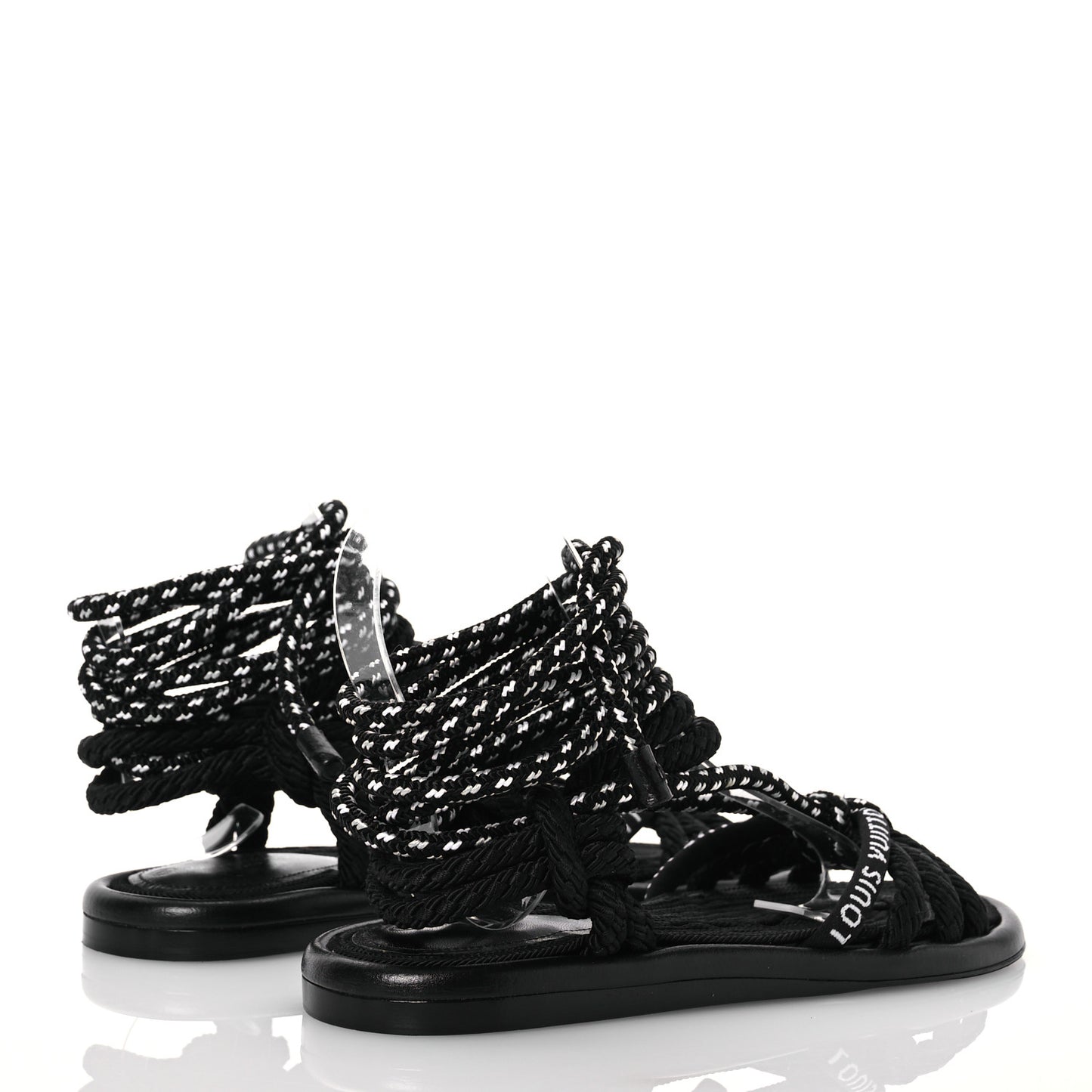Fabric Maia Rope Flat Sandal 36 Black