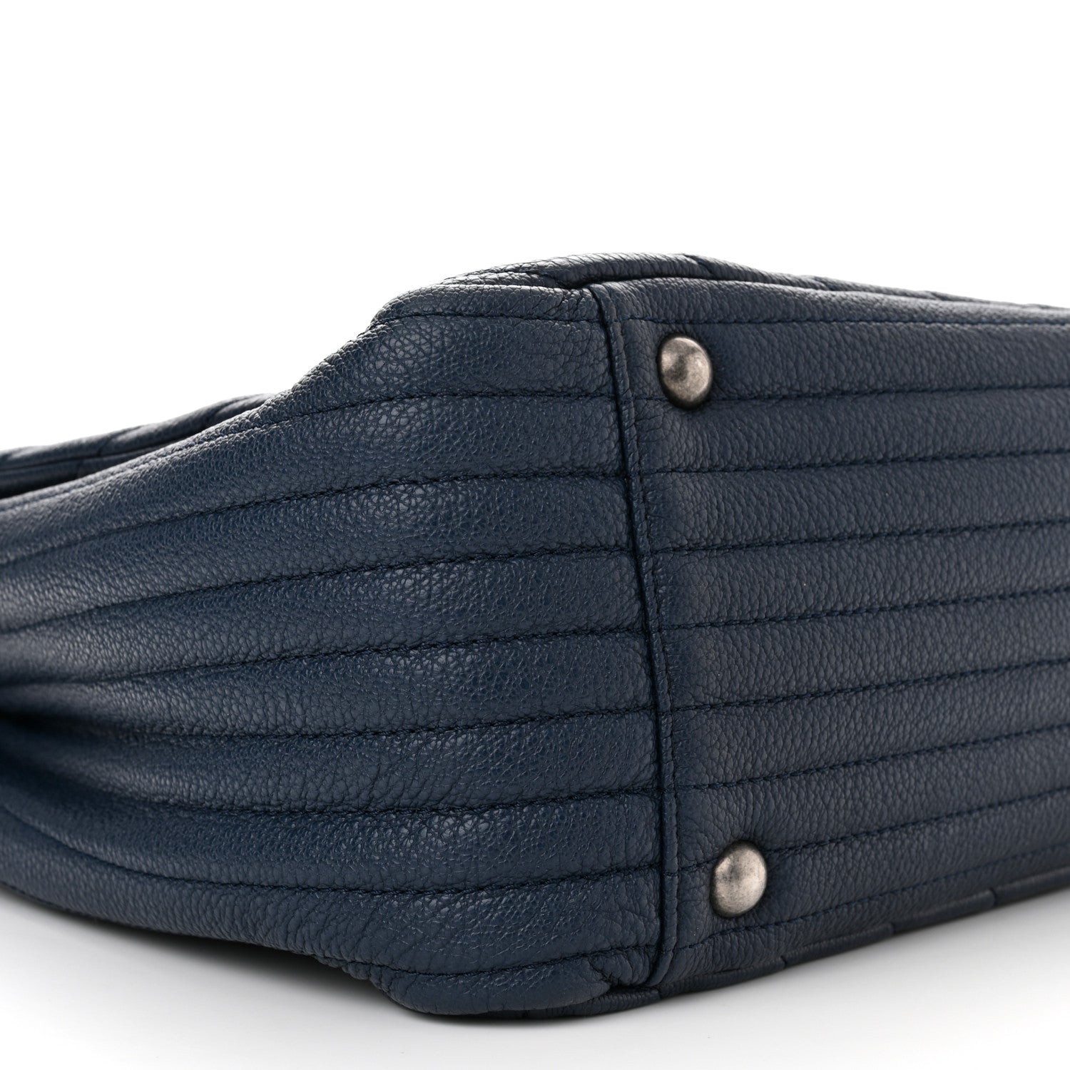 Chanel Calfskin Chevron Quilted XXL Travel Flap Bag Blue 9 of 10