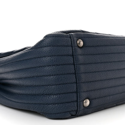 Chanel Calfskin Chevron Quilted XXL Travel Flap Bag Blue 9 of 10