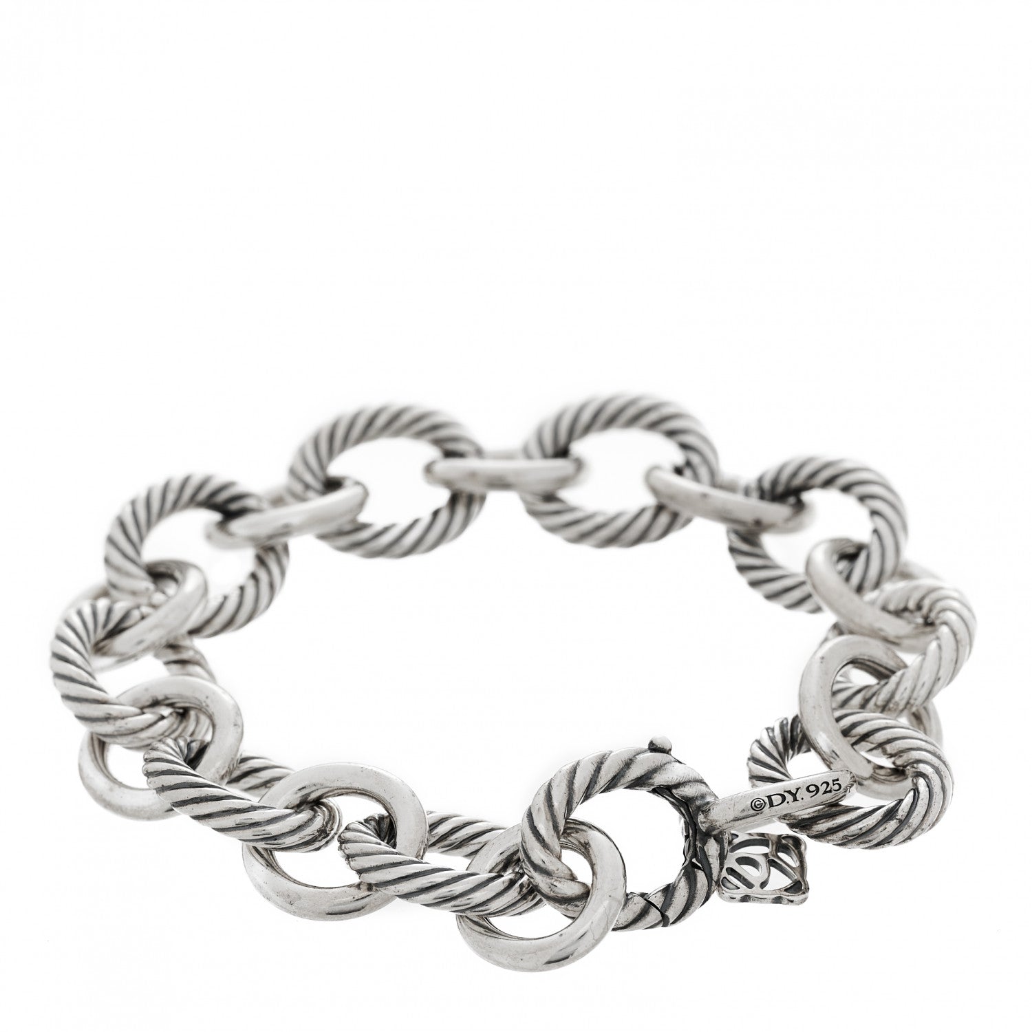David Yurman Sterling Silver 12mm Large Oval Link Bracelet 2 of 3
