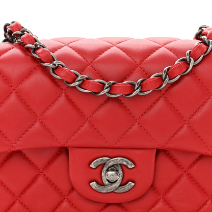 Chanel Lambskin Quilted Mini Rectangular Flap Red 8 of 11